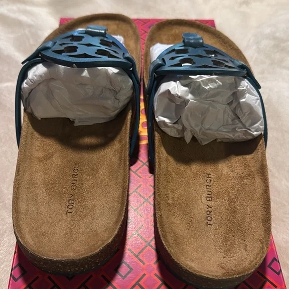 NWT Tory Burch brisk blue Millers with box and dust bag - Picture 10 of 11